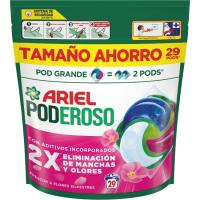 Detergente cápsulas ARIEL PODEROSO SENSACIONES, bolsa 29 dosis
