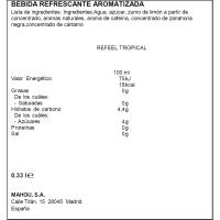 Bebida energética natural REFEEL, lata 33 cl