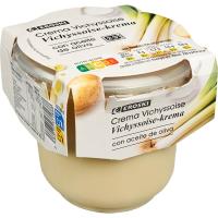 Crema Vichyssoise EROSKI, tarrina 350 ml