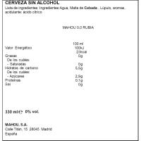 Cervesa 0,0 MAHOU, llauna 33 cl