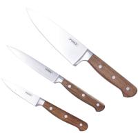 Ganivets inox: Pelador 9, Multiusos 11,5 i Xef 15 cm KFK, set 3 u