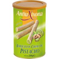 Barquillos rellenos de pistacho ANTIU XIXONA, lata 200 g Barquillos rellenos de pistacho ANTIU XIXONA, lata 200 g