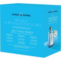 Ginebra BOMBAY SAPPHIRE, botella 70 cl + Copa