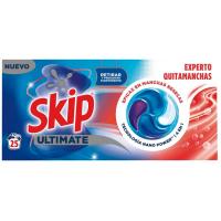 Detergente en cápsulas SKIP ULTIMATE EFICACIA, caja 25 dosis