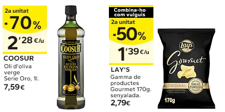 2a unitat -70% en els productes senyalats