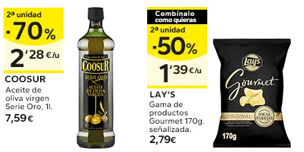 2ª unidad -70% en los productos señalizados