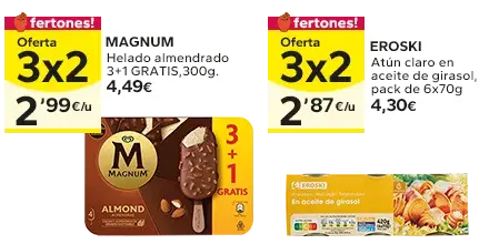 Oferta 3x2 en los productos señalizados