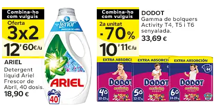 Oferta 3x2 en els productes senyalats