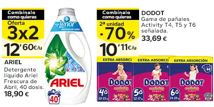 Oferta 3x2 en los productos señalizados