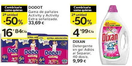 2ª unidad -50% en los productos señalizados
