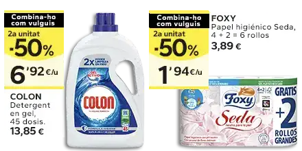 2a unitat -50% en els productes senyalats