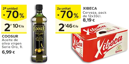 2ª unidad -70% en los productos señalizados