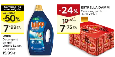 2a unitat -50% en els productes senyalats