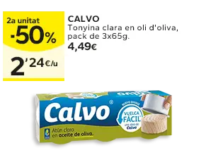 2a unitat -50% en els productes senyalats