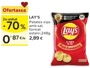 2a unitat -70% en els productes senyalats