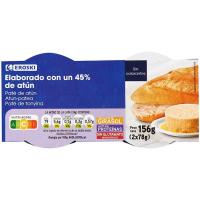 Paté de tonyina EROSKI, pack 2x78 g