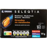 Mejillón frito en escabeche EROSKI SELEQTIA, lata 111 g