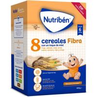 Papillas 8 Cereales con miel-fibra NUTRIBEN, caja 600 g