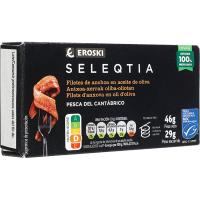 Filetes de anchoa en aceite de oliva Eroski SELEQTIA, lata 29 g