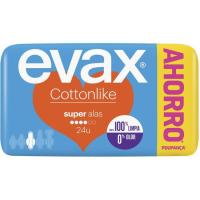 Compresa super con alas EVAX Cottonlike, paquete 24 uds