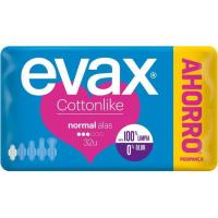 Compresa normal amb ales EVAX COTTONLINE, paquet 32 u