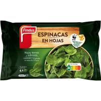 Espinacas en hoja FINDUS, bolsa 400 g