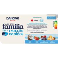 Yogur sabor de fresa-coco-frutas del bosque DANONE, pack 8x120 g