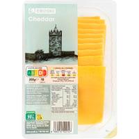 Formatge Cheddar EROSKI, rodanxes, safata 200 g