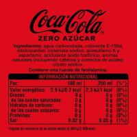 Refresco de cola COCA COLA ZERO, botellín 50 cl