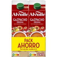 Gazpacho original ALVALLE, pack 2x1 litro