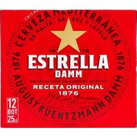 Cerveza ESTRELLA DAMM, pack 12x25 cl