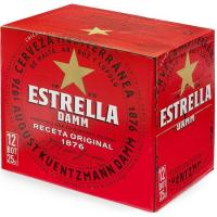 Cerveza ESTRELLA DAMM, pack 12x25 cl