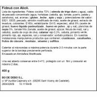 Fideuá amb allioli BO DE DEBO, safata 400 g
