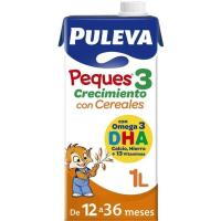 Llet de creixement amb cereals PULEVA NENS 3, brik 1 litre