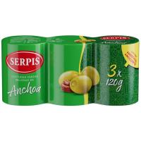 Olives farcides d`anxova EL SERPIS, pack 3x120 g