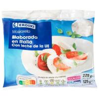 Formatge Mozzarella EROSKI, bossa 125 g