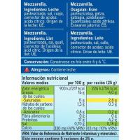 Formatge Mozzarella EROSKI, bossa 125 g