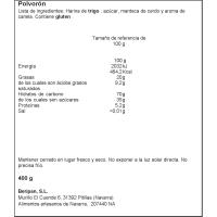 Polvorón s/ conserv.-huevo-leche-fr. secos A. ANAUT, bolsa 400 g
