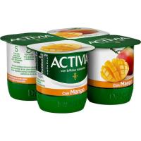 Activia amb mango DANONE, pack 4x120 g