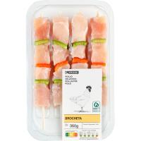 Brocheta de pechuga de pollo EROSKI , bandeja 360 g