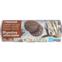 Galeta Digestive amb xocolata EROSKI, paquet 300 g