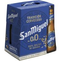 Cervesa sense alcohol 0,0 SAN MIGUEL, pack botellín 6x25 cl