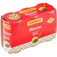 Aceitunas rellenas de anchoa LA ESPAÑOLA, pack 3x150 g