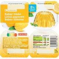 Postre gelificado sabor limón EROSKI, pack 4x100 g