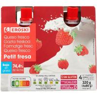 Petit de bolsillo sabor fresa EROSKI, pack 4x80 g