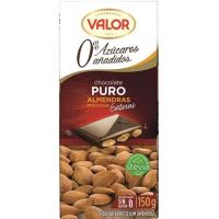 Xocolata pura amb ametlles sense sucre VALOR, tauleta 150 g