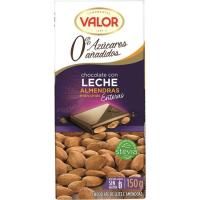 Xocolata amb llet-ametlles sense sucre VALOR, tauleta 150 g