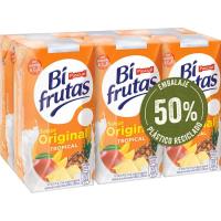 Bifrutas sabor tropical con leche PASCUAL, pack 6x200 ml