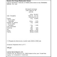 Formatge d'ovella GARCIA BAQUERO, rodanxes, safata 125 g