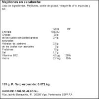 Mejillón en escabeche 9/13 piezas ALBO, lata 115 g